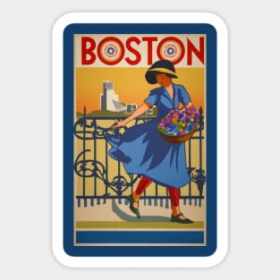 A Vintage Travel Art of Boston - Massachusetts - US Sticker